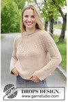 Breipatroon damestrui Maple Cream met kabelpatroon in ronde pas van andere kant