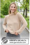 Breipatroon damestrui Maple Cream met kabelpatroon in ronde pas van andere kant