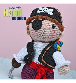 Poppenkastpop Piraat met vogel gemaakt van Durable Glam