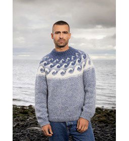 Trui Brimskafl met ronde pas in golfpatroon gemaakt van Naaiartikelen