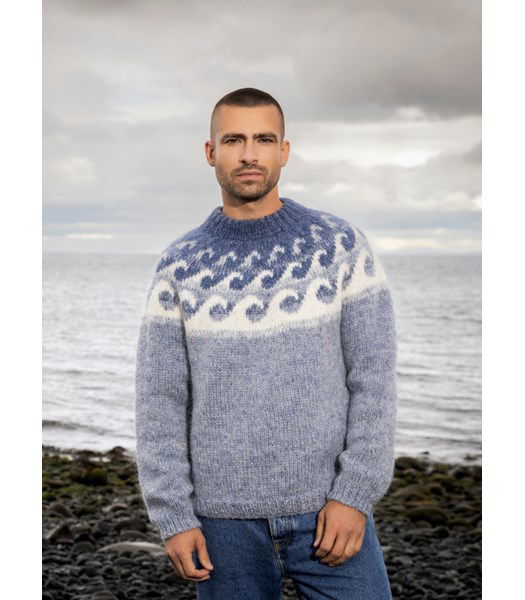 Breipatroon Trui Brimskafl met ronde pas in golfpatroon