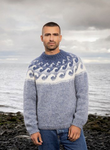 Trui Brimskafl met ronde pas in golfpatroon