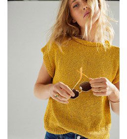 Rechte mouwloze trui gemaakt van Phildar Phil Divin