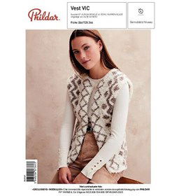 Gilet met geometrisch patroon gemaakt van Boeken Phildar