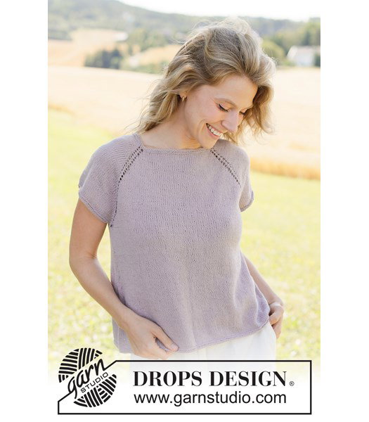 Breipatroon zomertop met raglanmouwen van katoen