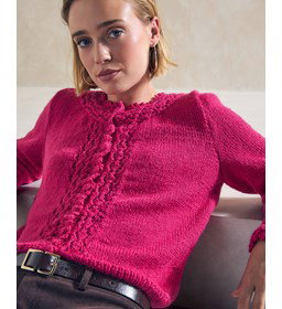 damesvest met luxe biezen gemaakt van knopen