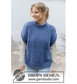 Stormy Ocean Vest gemaakt van DROPS Soft Tweed