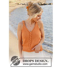 Damestop met kabels en V-hals gemaakt van Drops Paris