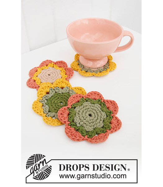 Haakpatroon bloemen onderzetters Blooming Coasters