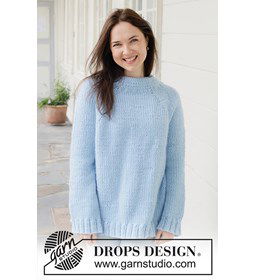 Blue Bliss Sweater gemaakt van Drops Snow - Eskimo