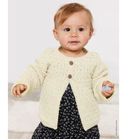 Babyvest met knoopsluiting gemaakt van Lana Grossa Ecopuno