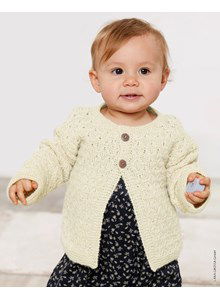 Breipatroon babyvest met knoopsluiting gemaakt van Lana Grossa Ecopuno