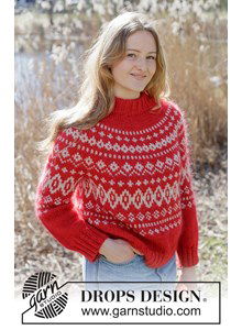 Zachte Noorse trui met ronde pas in mohair