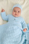 Breipatroon babydeken met ribbelrand van andere kant