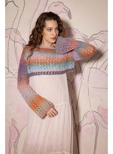 Korte trui met wijd uitlopende mouwen