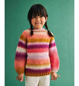 Kindertrui Esther kleur Sunset gemaakt van Rondbreinaald nr 7