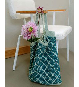 Blokwerk tas  gemaakt van Scheepjes Cahlista