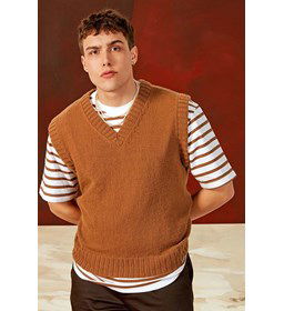 Herenspencer met v-hals gemaakt van Lang Yarns Cashmere Premium