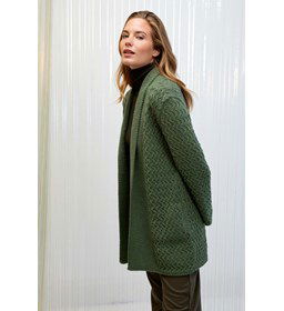 Damesvest met sjaalkraag gemaakt van Lang Yarns Merino plus