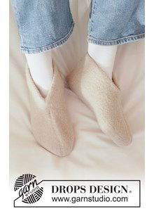 Gevilte gebreide sloffen van wol en alpaca