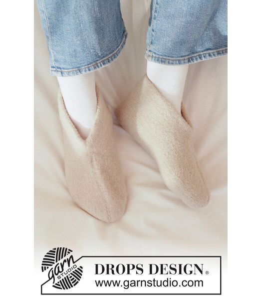 Breipatroon Gevilte gebreide sloffen van wol en alpaca