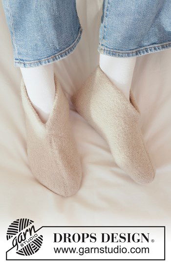 Gevilte gebreide sloffen van wol en alpaca