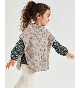 Rechte kinderponcho gemaakt van Phildar Phil Rapido