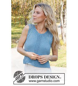 Dameshemdje met brede schouderbanden  gemaakt van Drops Paris