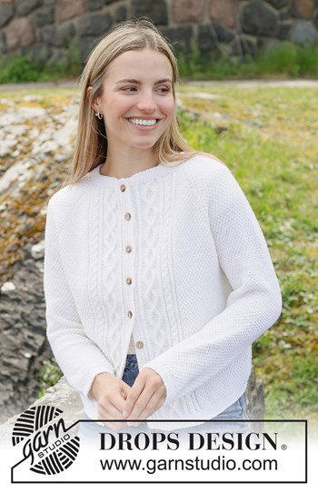 damesvest met kabels en raglan