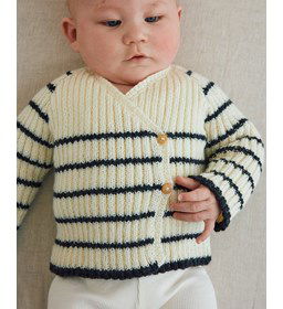 Gestreept luiertruitje gemaakt van Phildar Phil Super Baby