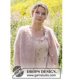 Damesvest Misty Rose Cardigan gemaakt van Drops Kid Silk