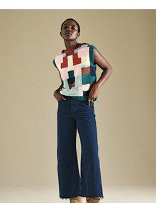 Damesspencer met vakken