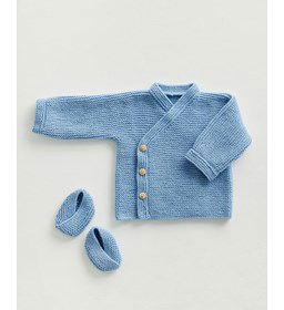 Wikkelvestje met knoopsluiting en slofjes gemaakt van Phildar Phil Love Coton