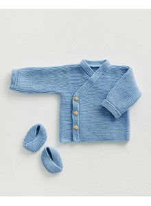 Wikkelvestje met knoopsluiting en slofjes