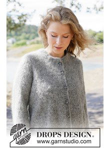 Top-down gebreid vest met punnikrand en rolrand