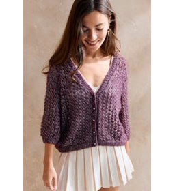 Kort damesvest in fantasiesteek gemaakt van Breinaalden