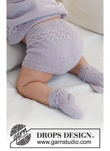 Korte babybroek met kantpatroon