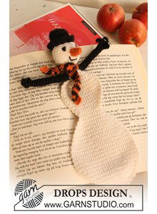 Gehaakte sneeuwpop boekenlegger