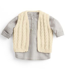 Baby gilet gemaakt van Phildar Phil merinos 3,5