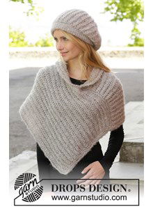 Gebreide muts en poncho