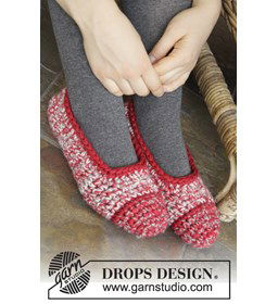 Gehaakte sloffen gemaakt van Drops Karisma