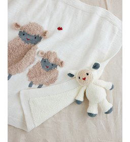 Babydeken met schaapjes gemaakt van Handwerk accesoires