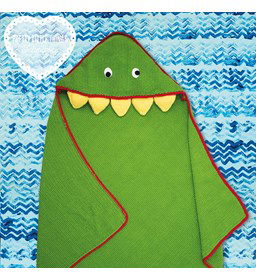 Badcape in de vorm van een monster gemaakt van Scheepjes Chunky Monkey