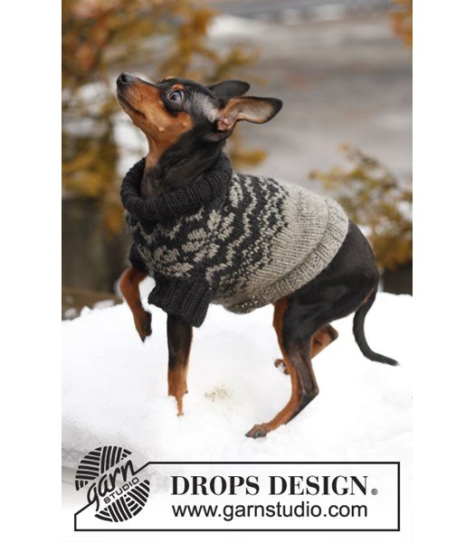 Breipatroon Honden trui met Noors patroon