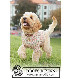Comfortabele hondentrui breien in warme wolmix gemaakt van DROPS Fiesta