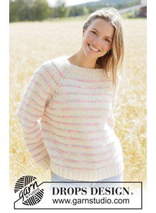 Oversized gebreide raglantrui met spikkelstrepen