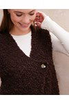 Breipatroon Mouwloos boucle vest van andere kant