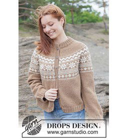 Maple whisper Cardigan gemaakt van Drops Lima