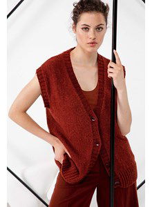 Mouwloze damesvest met knoopsluiting