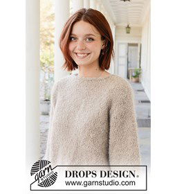 Maple Mist Sweater gemaakt van DROPS Alpaca Boucle